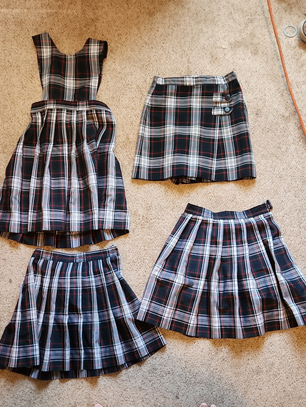 4 Pc DENNIS Catholic Parochial School Uniform Lot / 2 Skirts / 1 Skort /1 Jumper